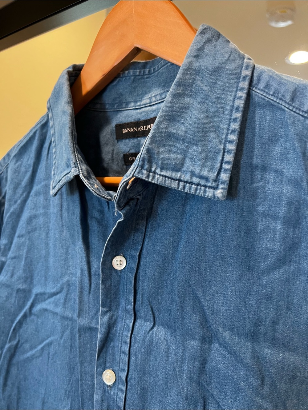 Banana Republic Light Blue Denim Button-Up Shirt - Grant Slim Fit